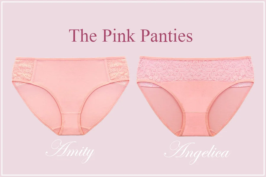 High quality pink lace underwear women